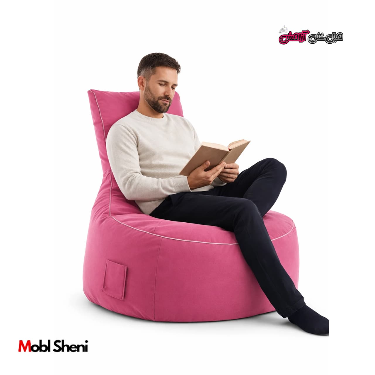 مبل شنی تک نفره پشتی دار مخمل